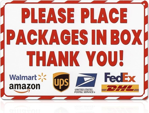 Package drop box sign metal - drop,